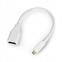 Micro HDMI to HDMI кабель-адаптер для Raspberry Pi 4 Model B, білий (80 мм)