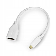 Micro HDMI to HDMI кабель-адаптер для Raspberry Pi 4 Model B, білий (80 мм)