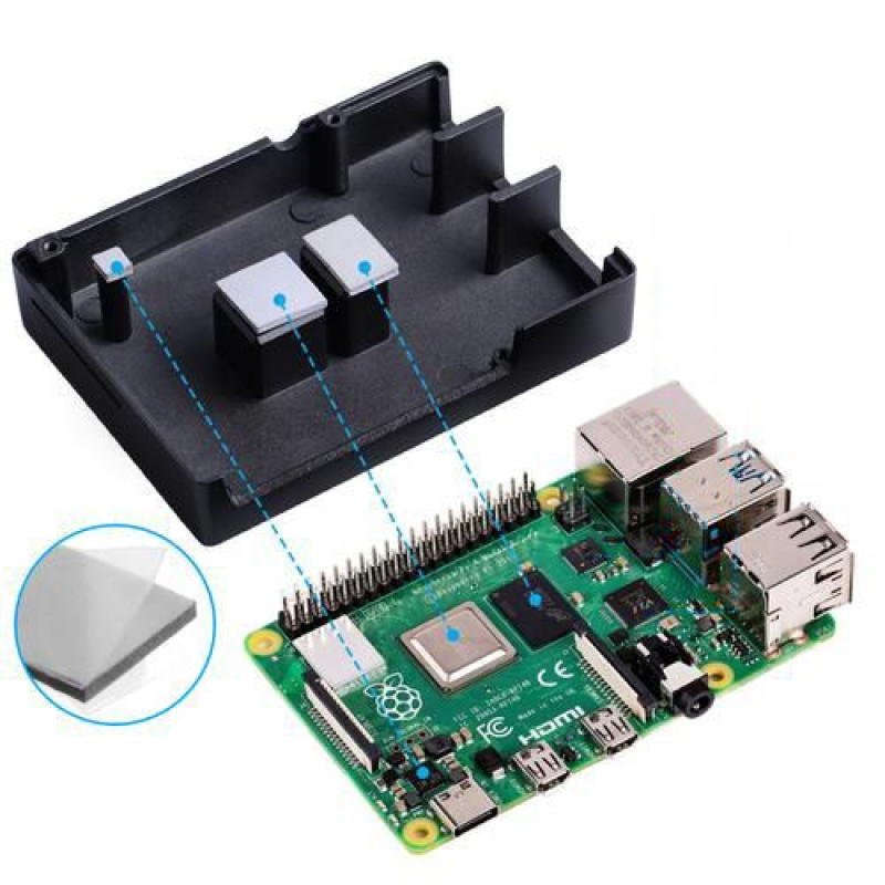 Корпус для Raspberry Pi 4 Model B з алюмінієвого сплаву