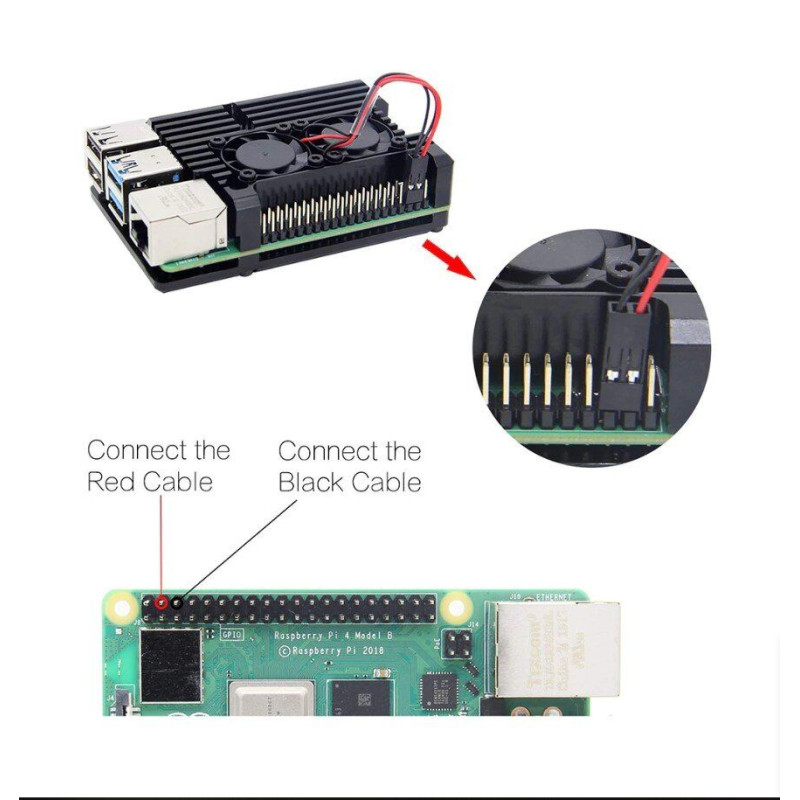 Корпус для Raspberry Pi 4 Model B з активним охолодженням