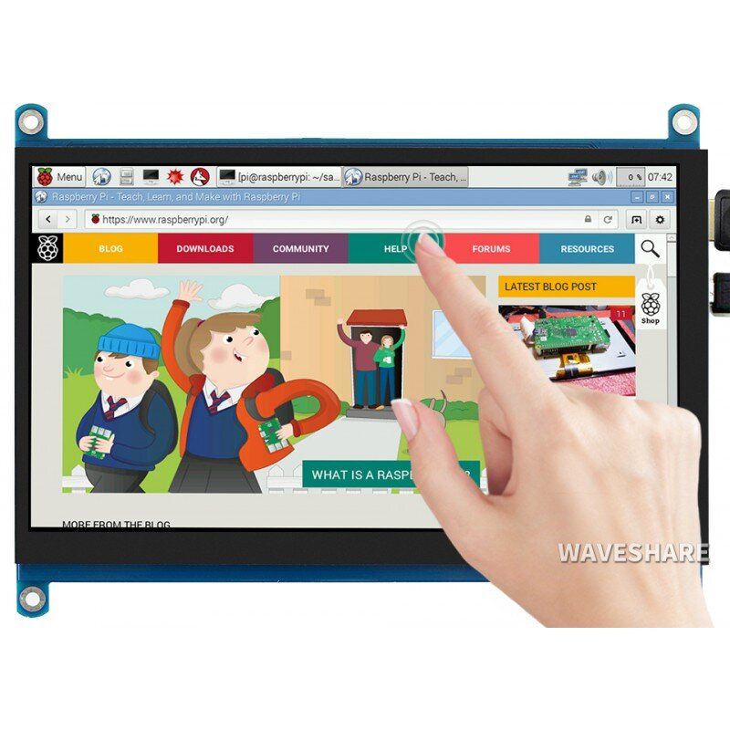 Дисплей 7inch LCD 1024x600 HDMI Capacitive Touch Screen (14628)