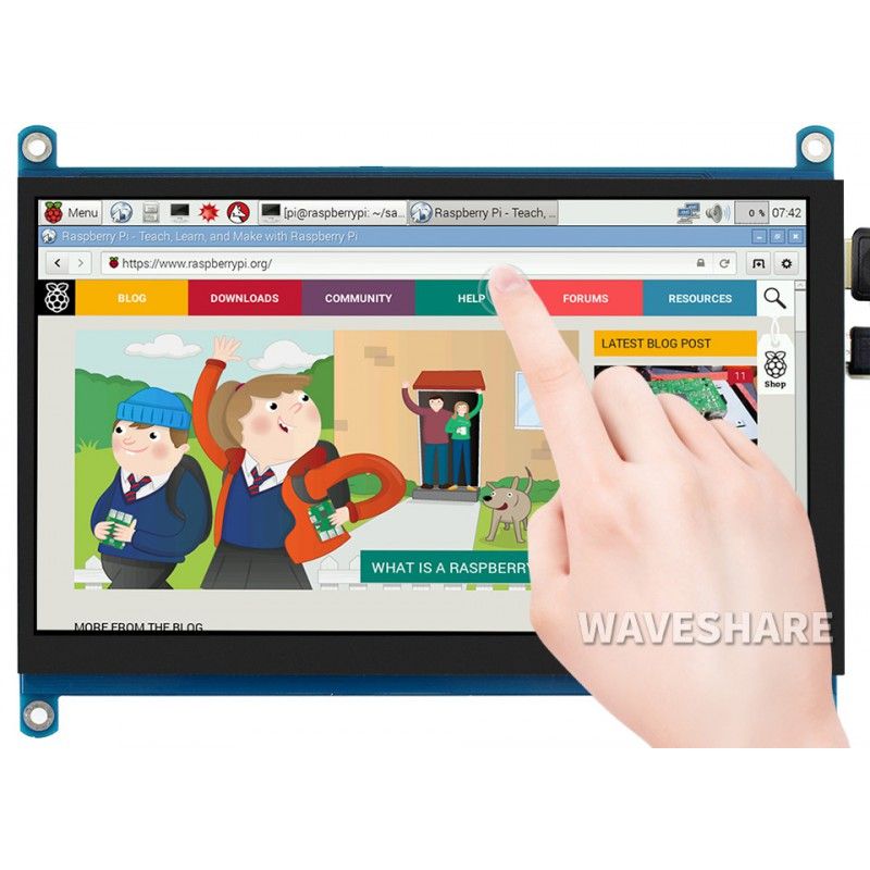 Дисплей 7inch LCD 1024х600 HDMI QLED Capacitive Touch Screen (18625)