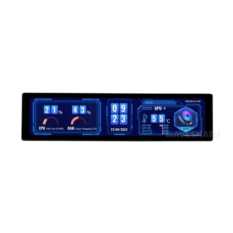 Монітор 11.9inch IPS Display, 320х1480, Toughened Glass Panel, HDMI Without Touch (25624)