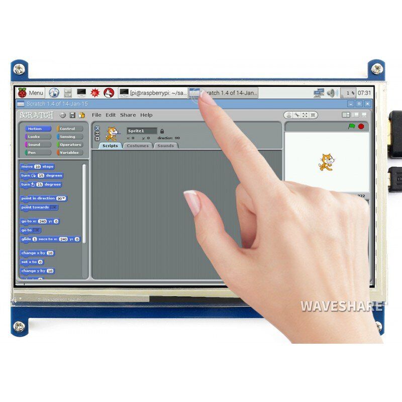 Дисплей 7inch LCD 1024x600 HDMI Capacitive Touch Screen (11199)