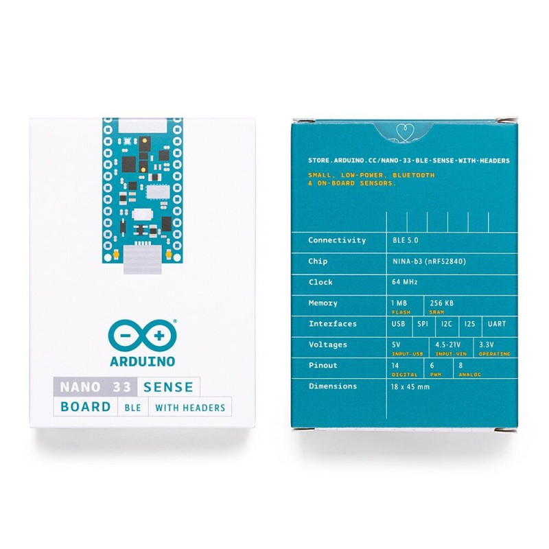 Arduino Nano 33 BLE Sense Without Headers / ABX00031