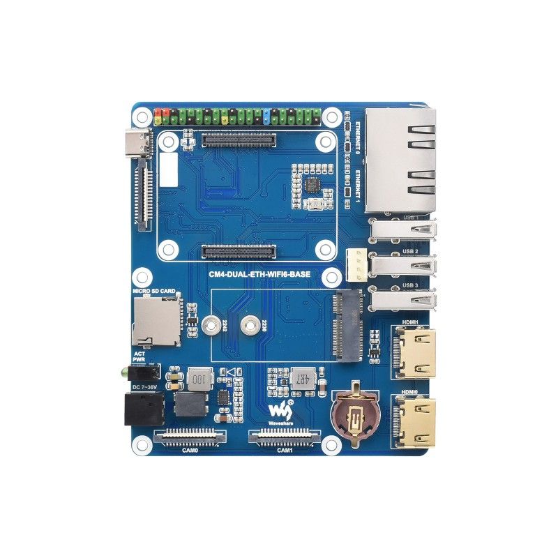 Raspberry Pi Compute Module 4 WIFI6 Dual ETH Base Board (23589)