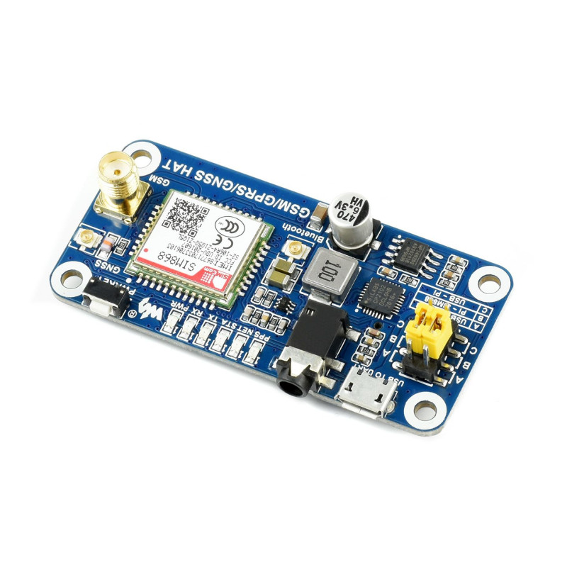 Плата розширення Raspberry Pi GSM/GPRS/GNSS HAT (13460)