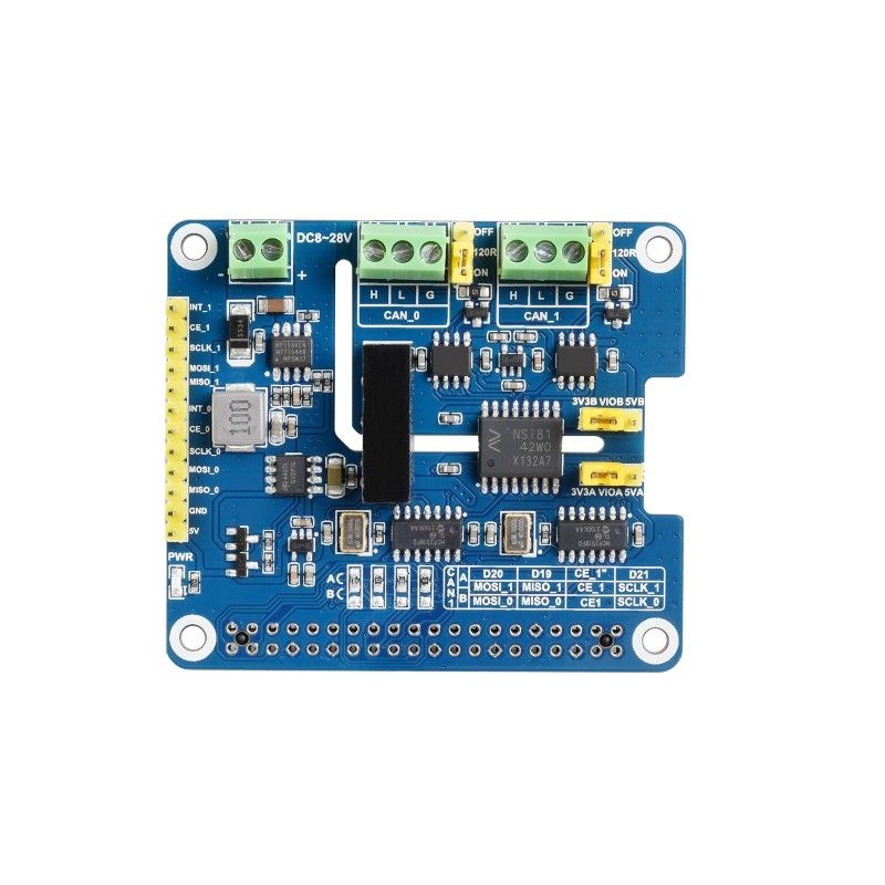 Плата розширення Raspberry Pi 2-CH CAN FD HAT (17075)