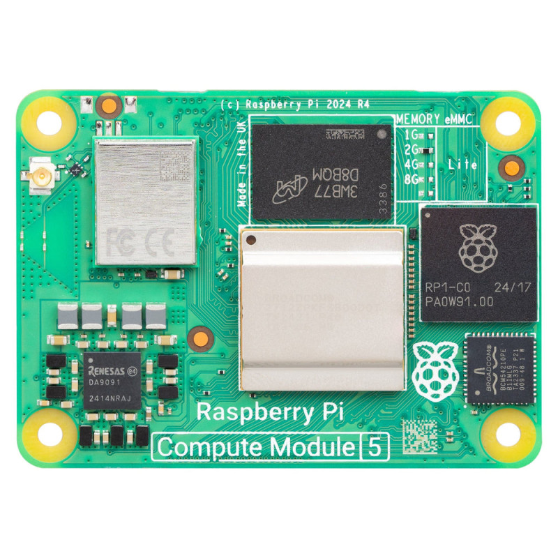 Raspberry Pi Compute Module 5 (CM5) 4GB RAM, 16GB eMMC / CM5004016